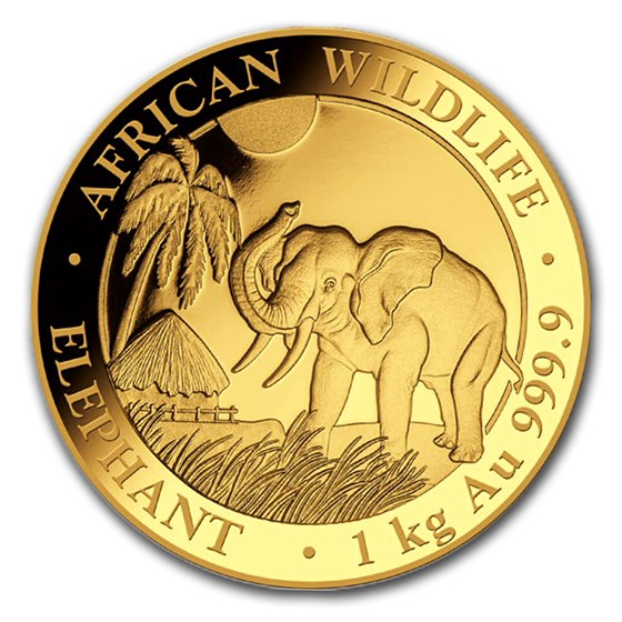 2017 Somalia 1 kilo Gold African Elephant (Proof) 2017 Somalia 1 kilo Gold African Elephant (Proof)